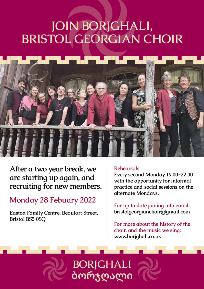 Join Borjghali, Bristol Georgian Choir at Easton Family Centre