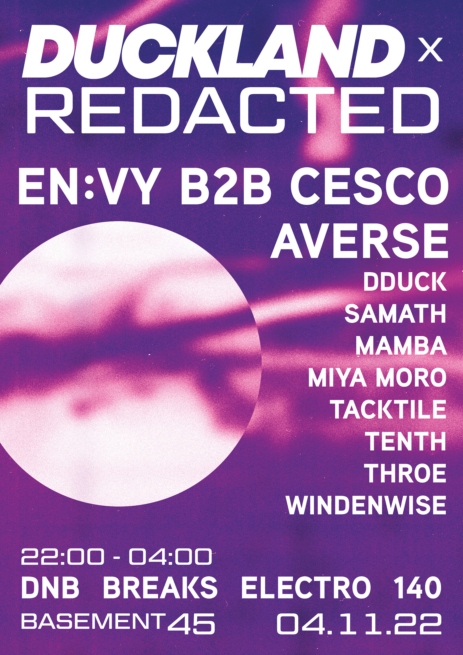 Duckland x Redacted w/ En:vy, Cesco & Averse at Basement 45