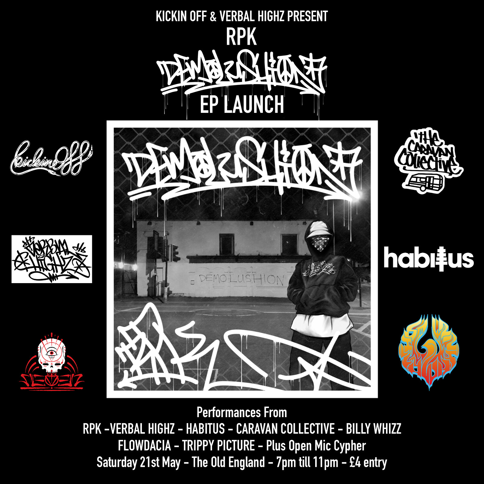 KickinOff & VerbalHighz present RPK Demolushion EP at The Old England Pub