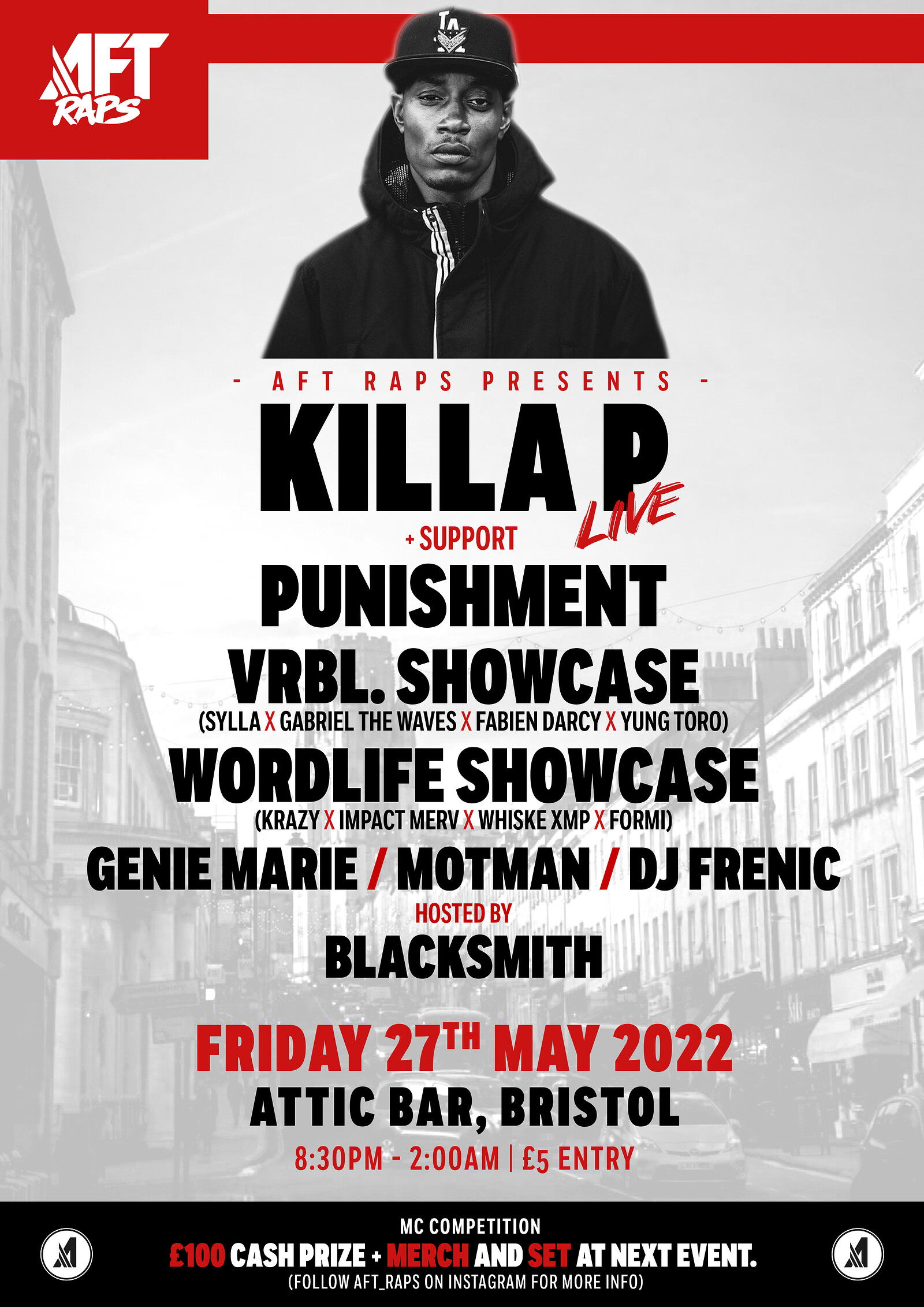 AFT RAPS Presents Killa P at The Attic Bar