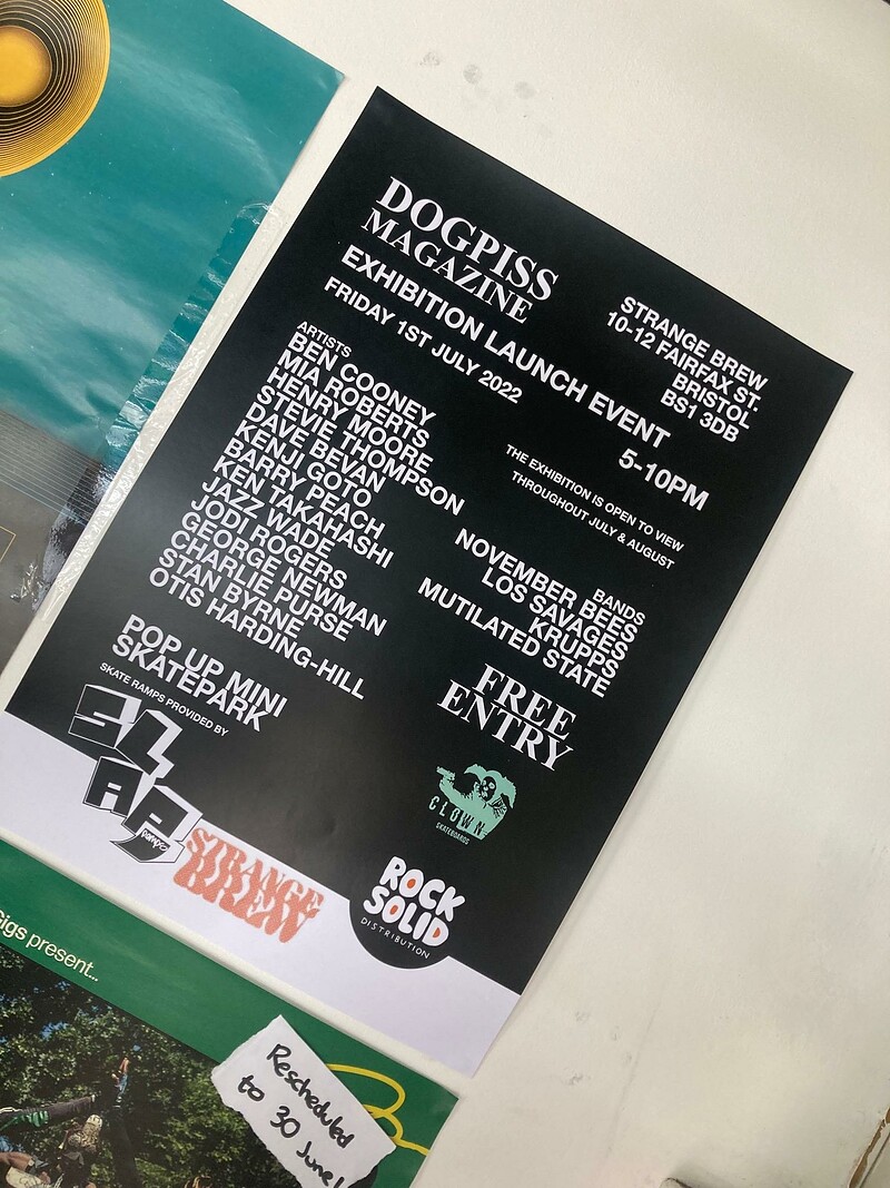 Dogpiss Exhibition Launch - Art / bands / skating at Strange Brew