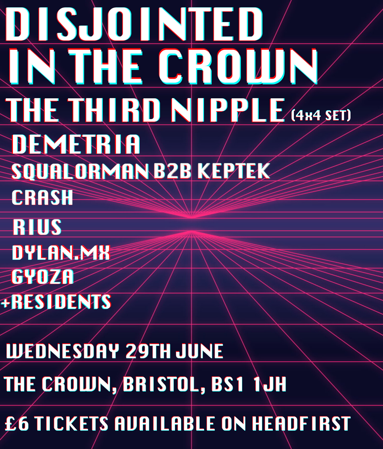 Disjointed present Third Nipple Demetria + friends at The Crown