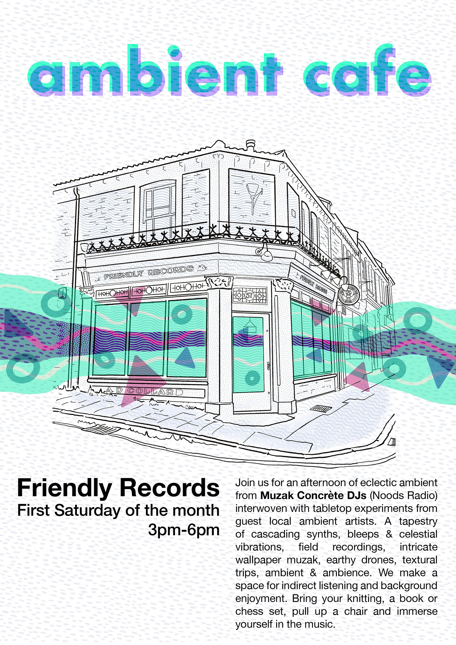 Day time at the Ambient Cafe at Friendly Records