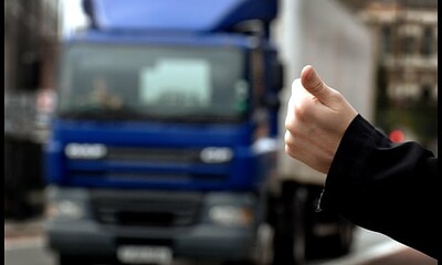 Bristol hitch-hiking masterclass at Shell Garage Easton Gordano Services, M5 Junction 19, Bristol, Bristol