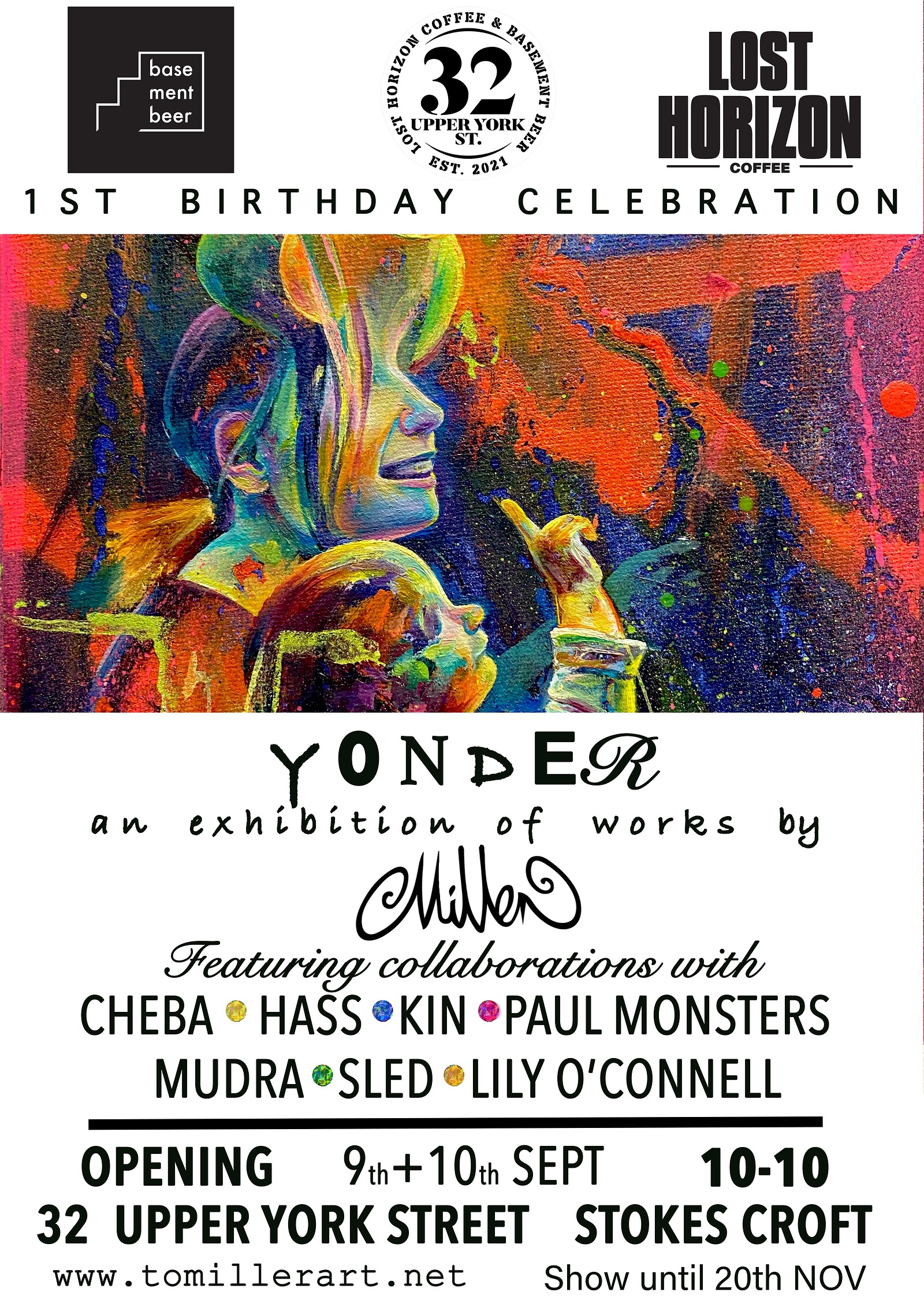 YONDER -Exhibition Launch at 32 Upper York street, Stokes Croft