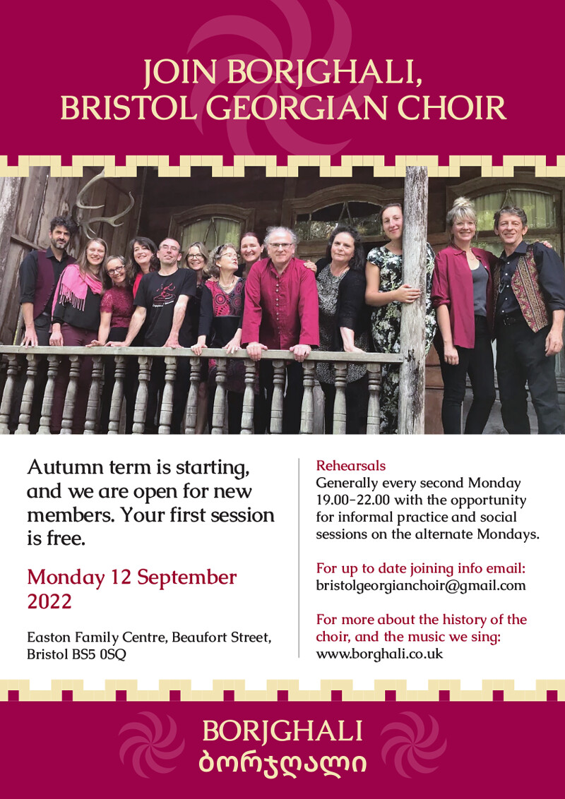 Join Borjghali Georgian Choir at Easton Christian Family Centre