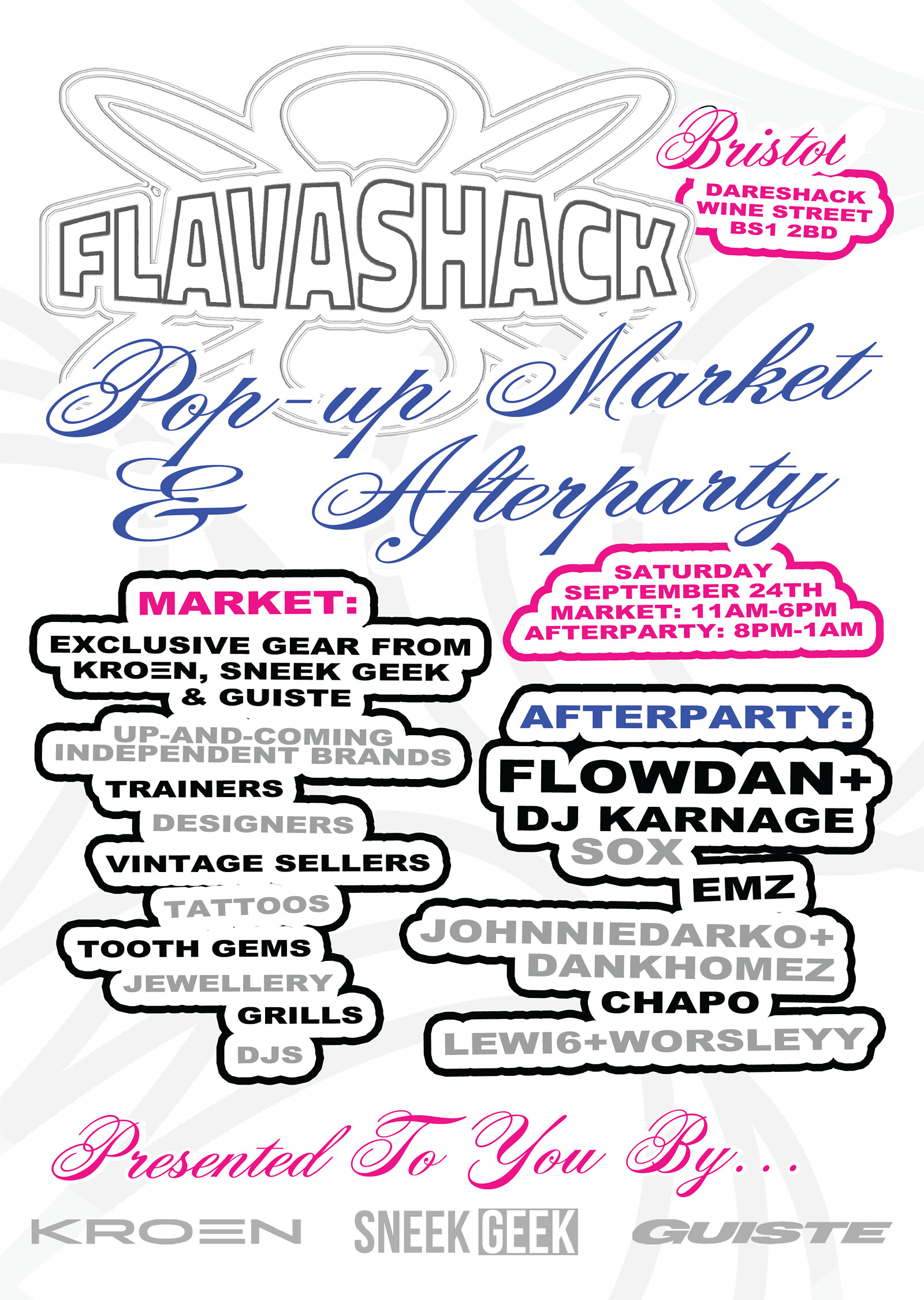FLAVASHACK POP-UP MARKET & AFTERPARTY at Dareshack