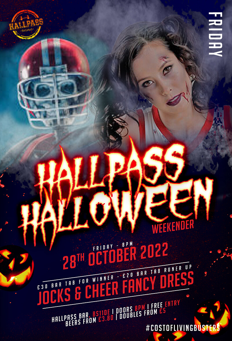 Free Halloween Weekender Jocks & Cheer Fancy Dress at Hallpass