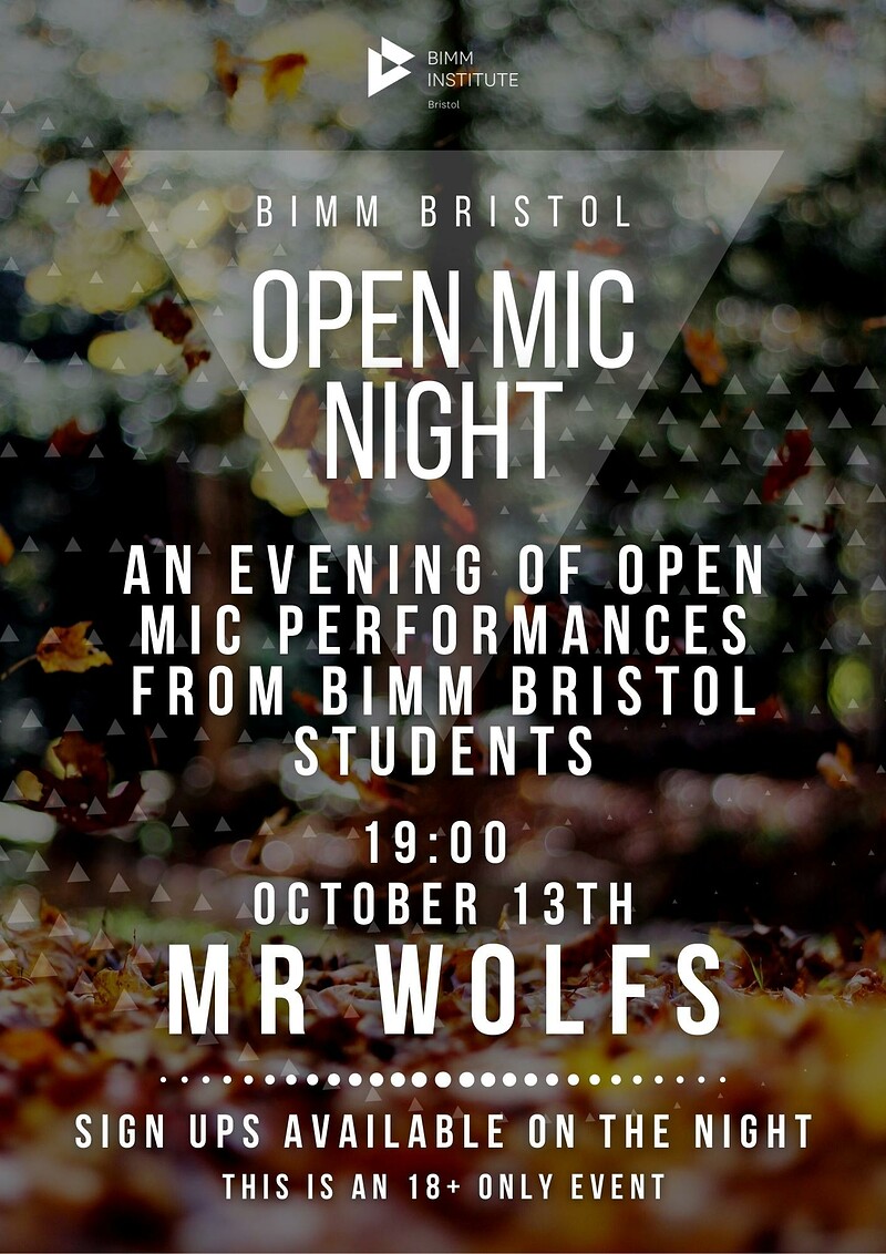 BIMM Open Mic at Mr Wolfs