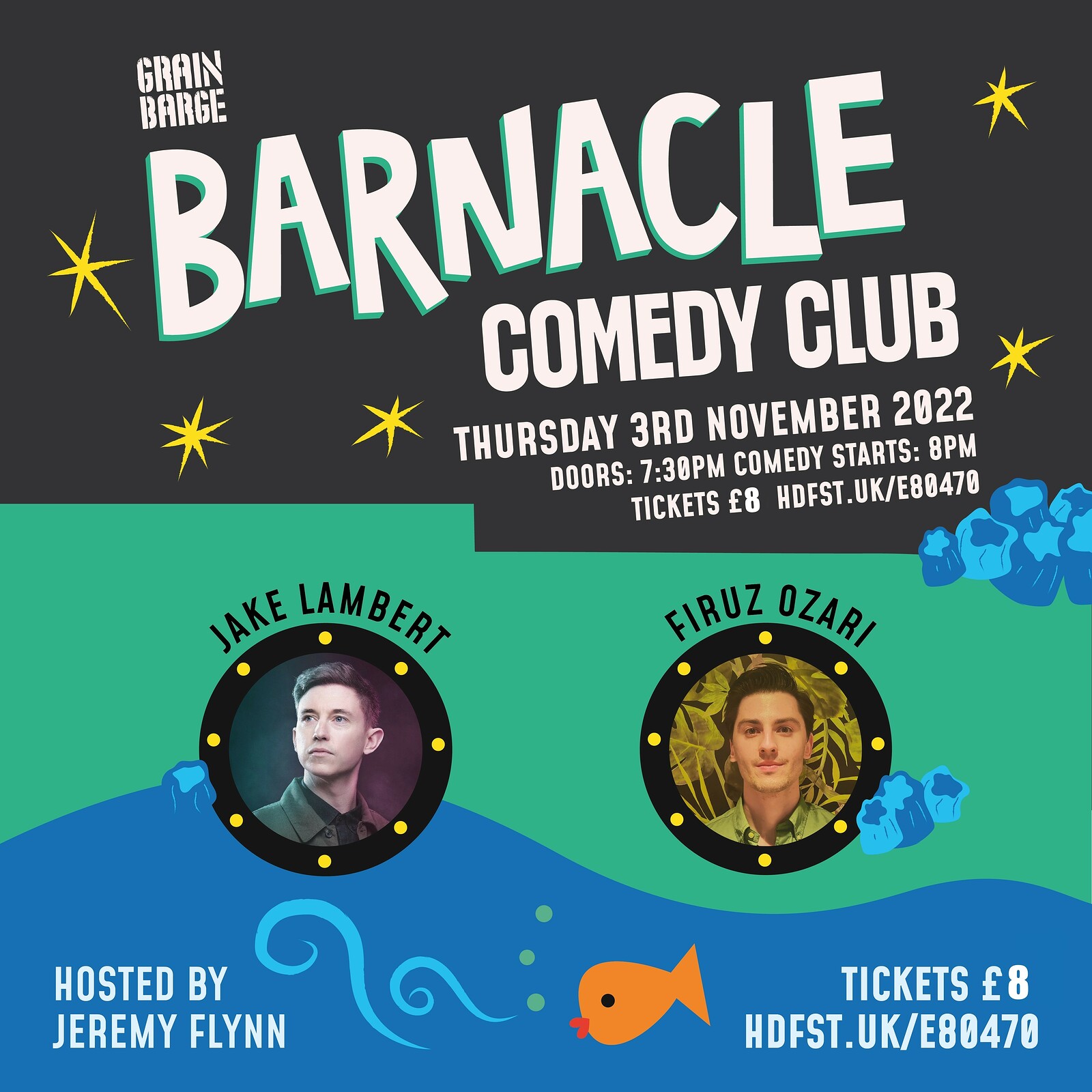 Barnacle Comedy Club Presents Jake Lambert at The Grain Barge