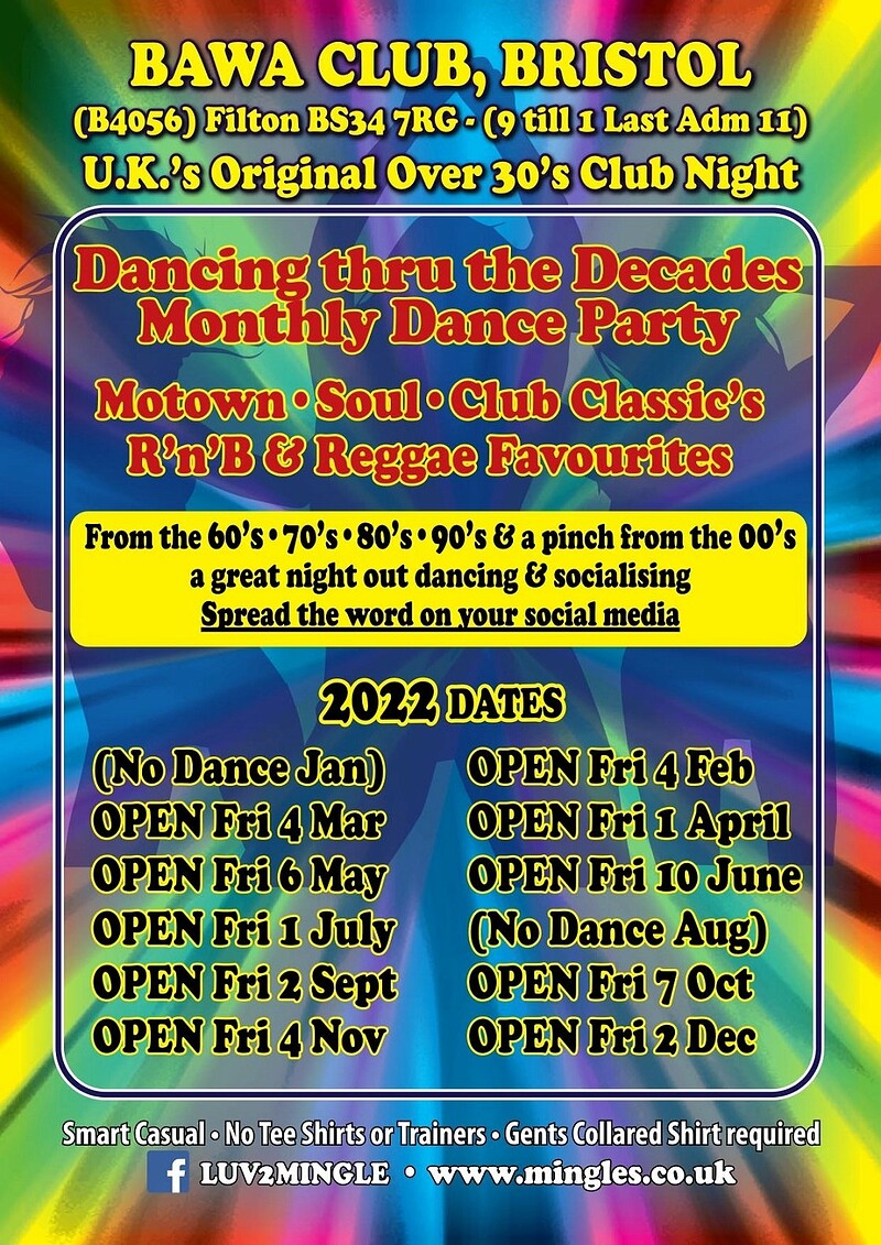 Over 30’s Dancing Thru the Decades Dance Party at BAWA