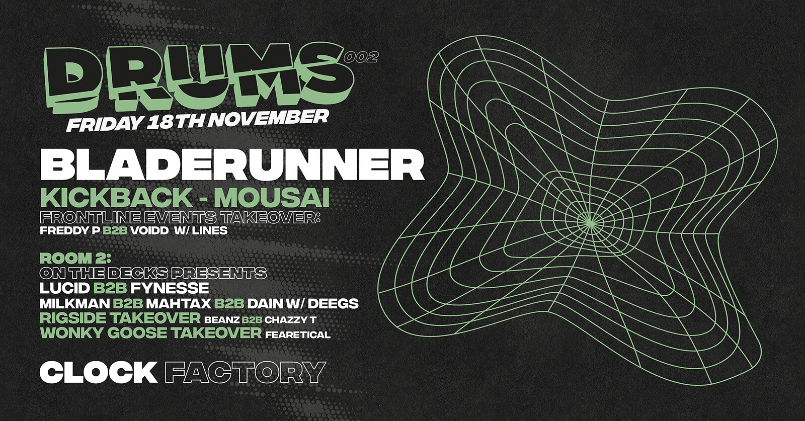 DNB FREE RAVE: BLADERUNNER & EVIL B at CLOCK FACTORY