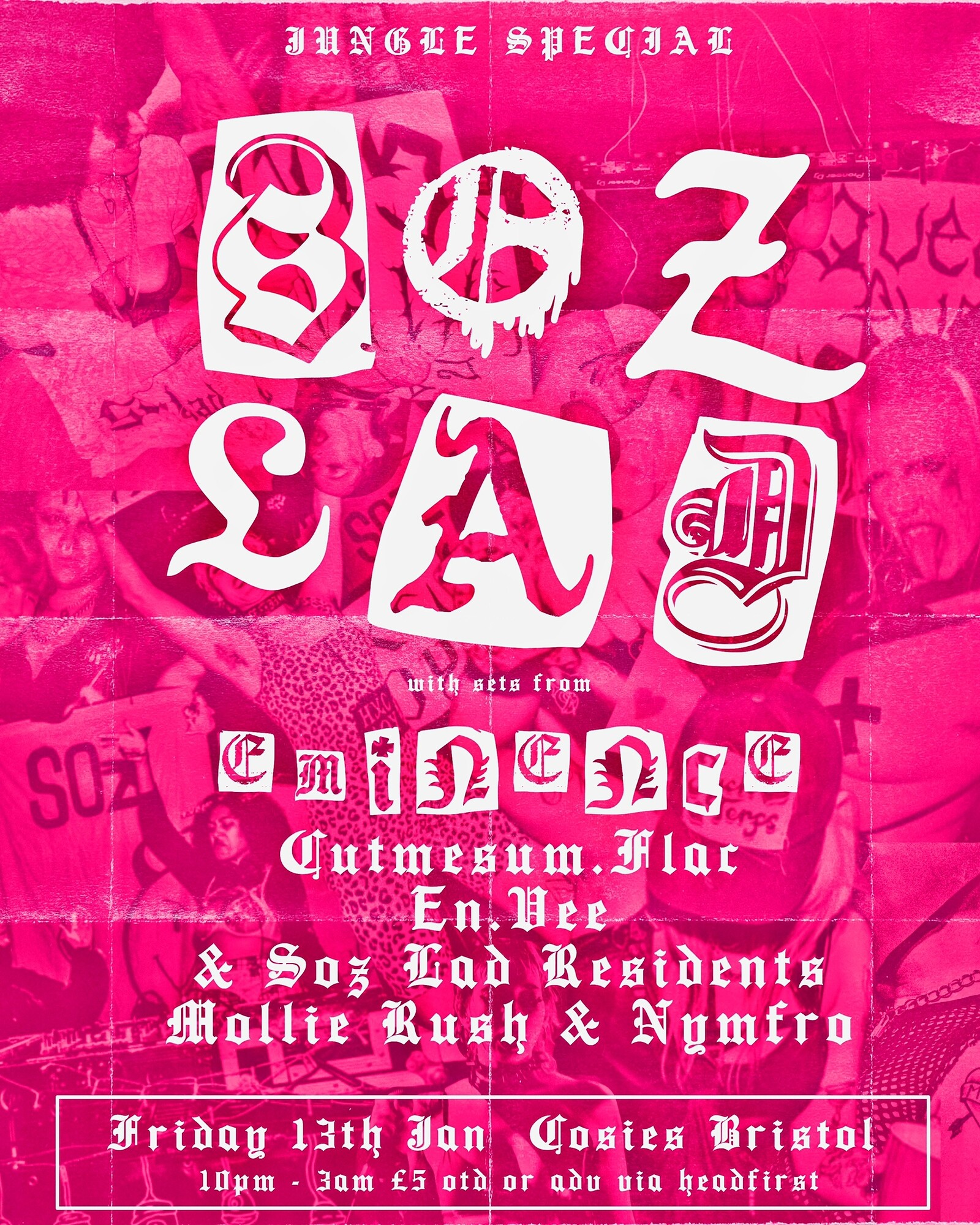 SOZ LAD JUNGLE SPECIAL - MORE TICKETS OTD at Cosies