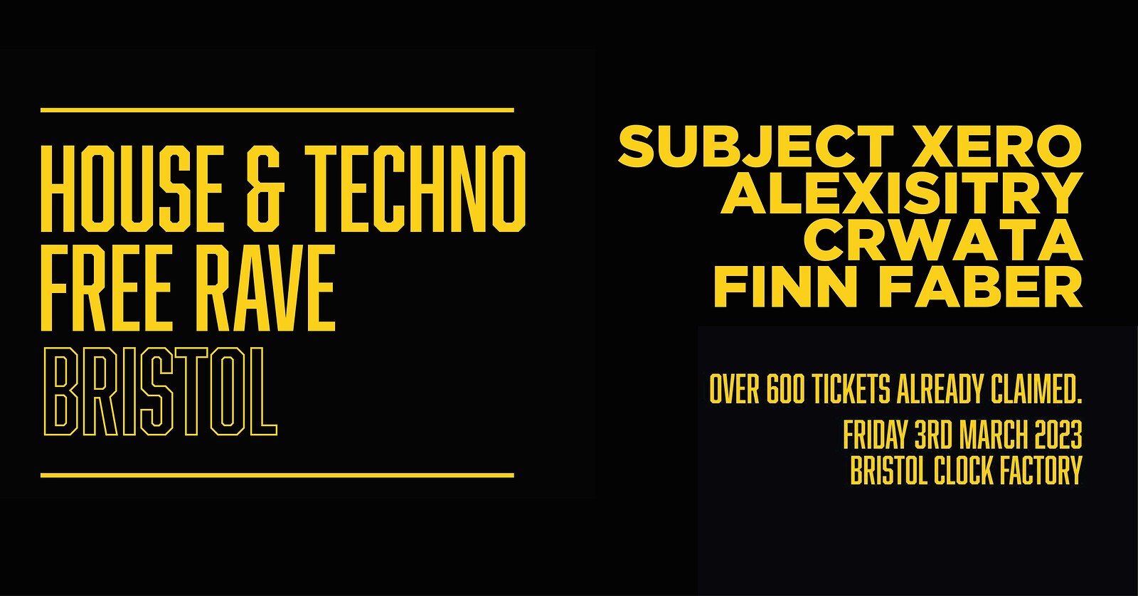 House & Techno Free Rave: Bristol at Clock Factory Bristol