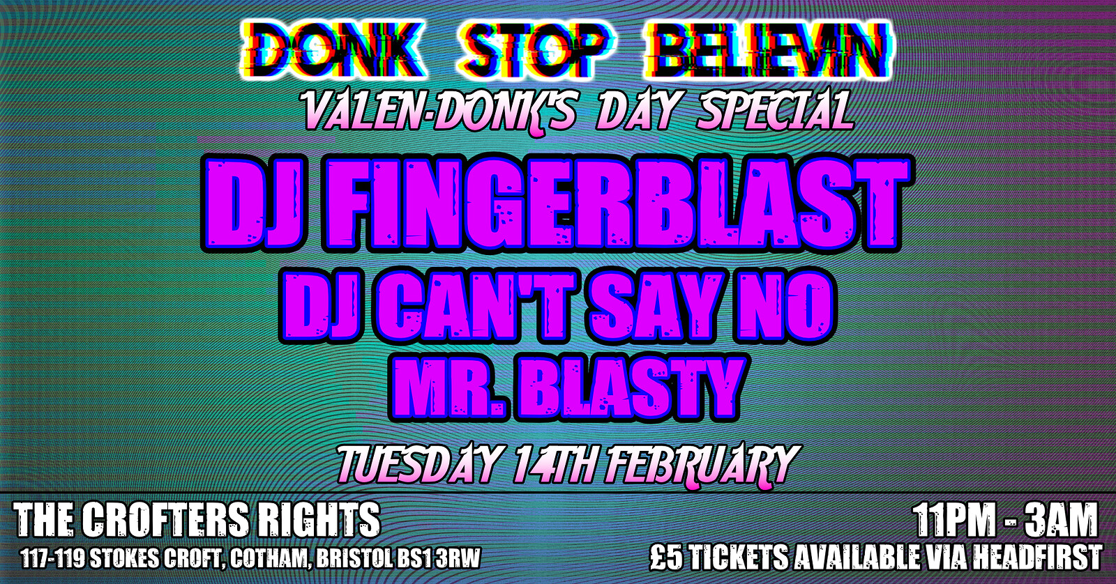 Donk Stop Believin- Tickets on the door at Crofters Rights