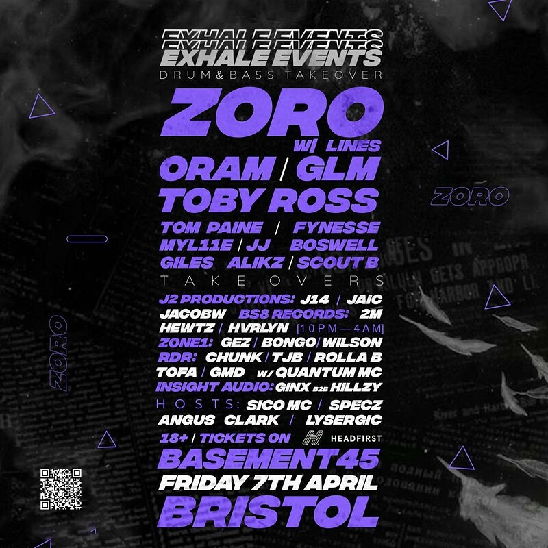 The Exhale Drum and Bass Takeover w/Zoro at Basement 45