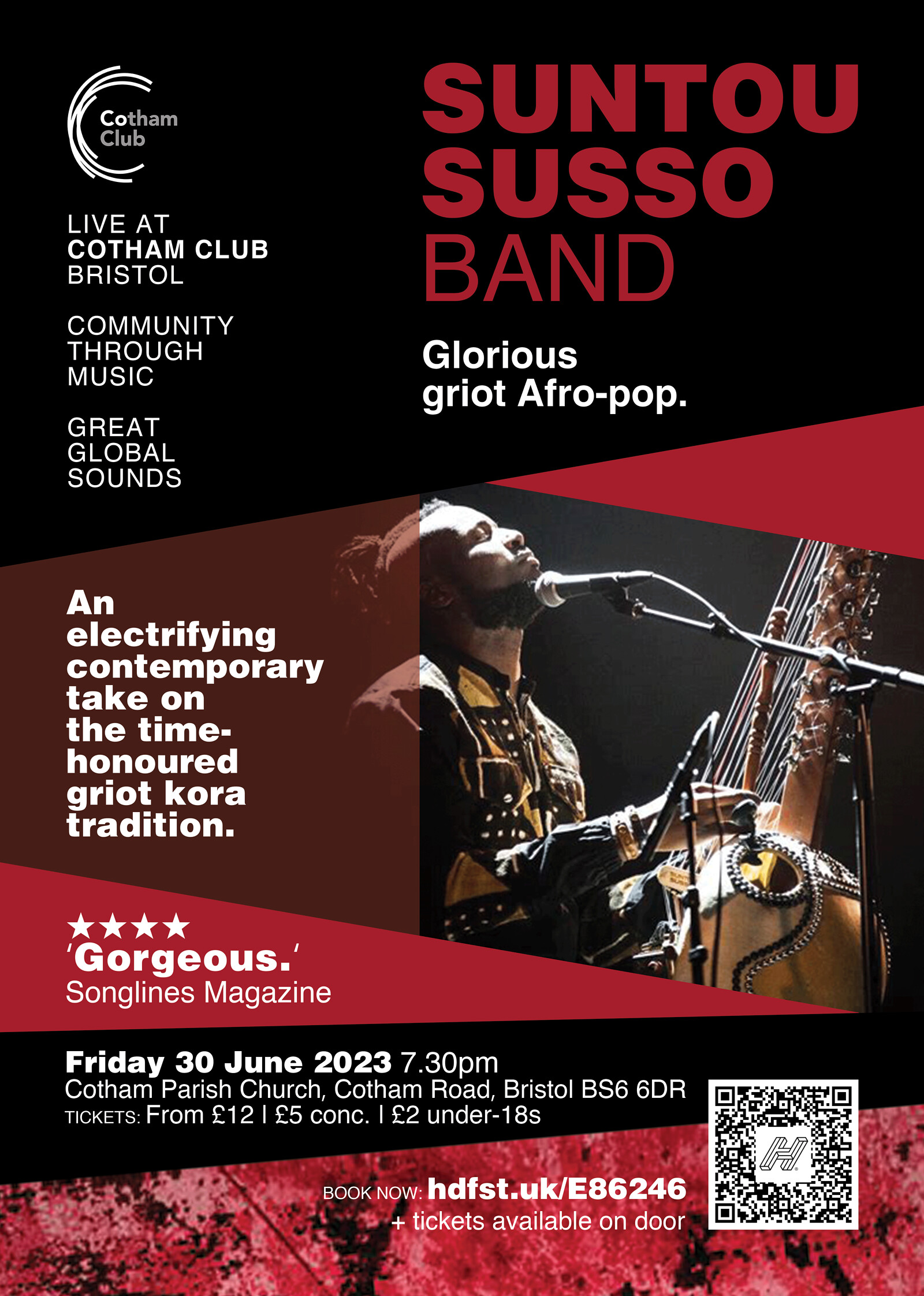 Suntou Susso Band at Cotham Parish Church, Cotham Road, Bristol BS6 6DR