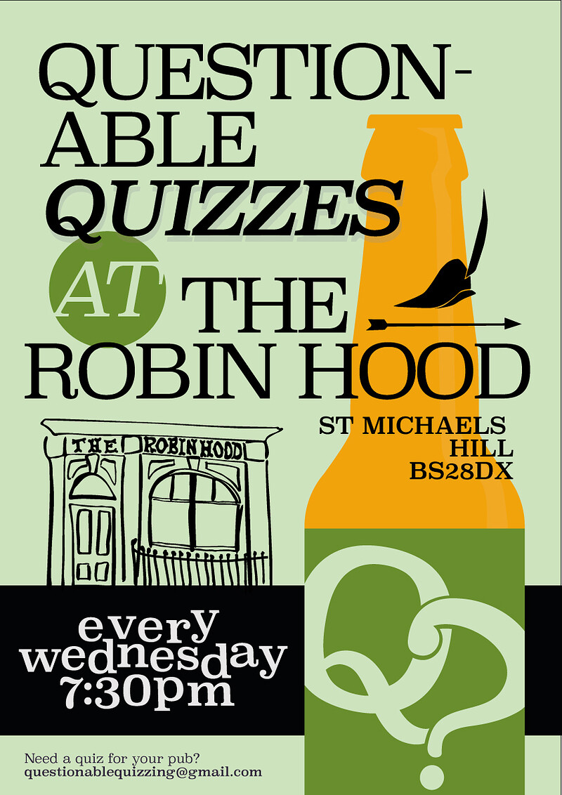 Questionable Quizzes Pub Quiz - BS2 8DX at The Robin Hood