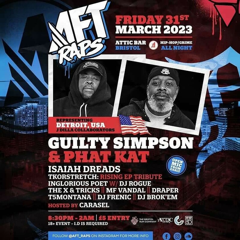 AFT Raps Presents Guilty Simpson & Phat Kat at The Attic Bar