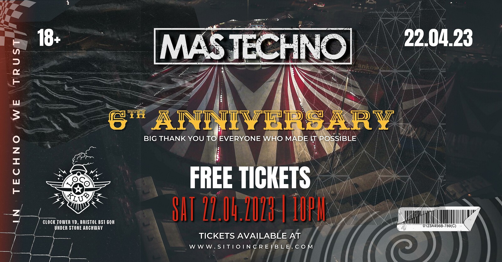 MasTechno| 6th Anniversary | Free tickets at Loco Klub