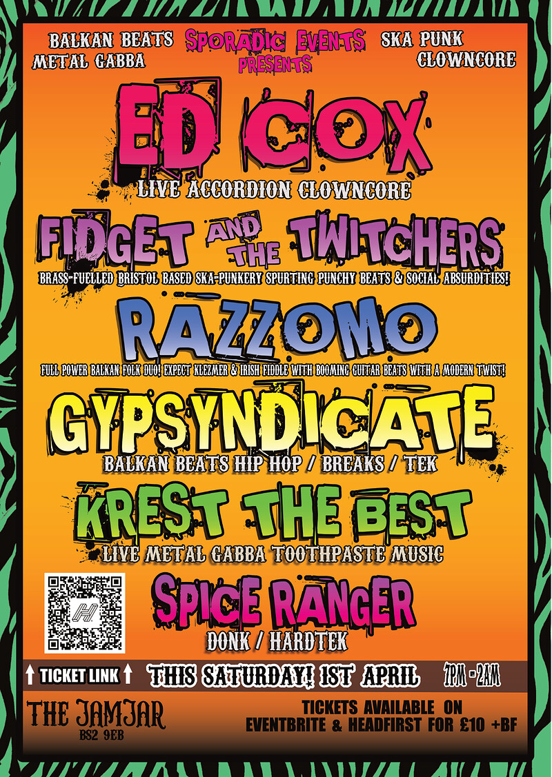 Fidget & the Twitchers / Ed Cox / Krest the Best at The Jam Jar