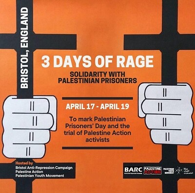 3 Days of Rage: Solidarity w/Palestinian Prisoners at various
