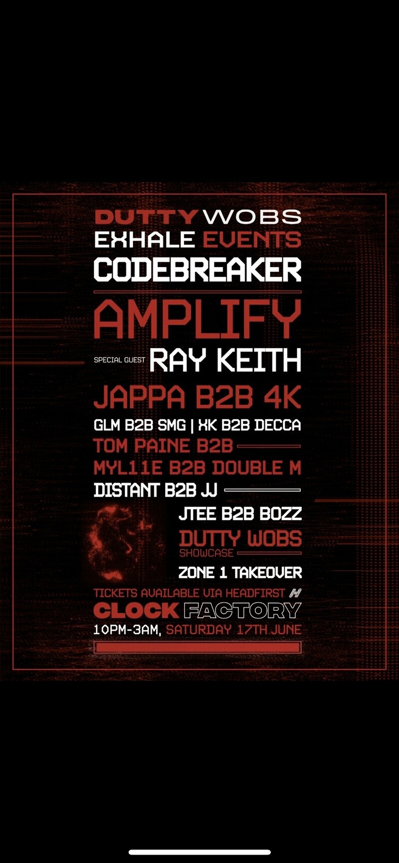 CODEBREAKER - Amplify, Ray Keith, Jappa, 4K, at Clock Factory