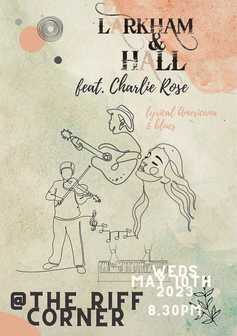Larkham and Hall with Charlie Rose at Riff Corner Clevedon