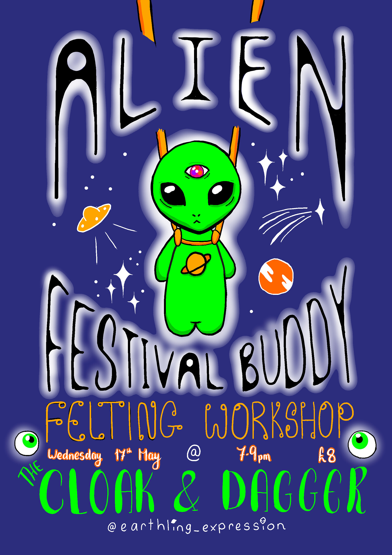 Alien Festival Buddy Felting Workshop at The Cloak and Dagger