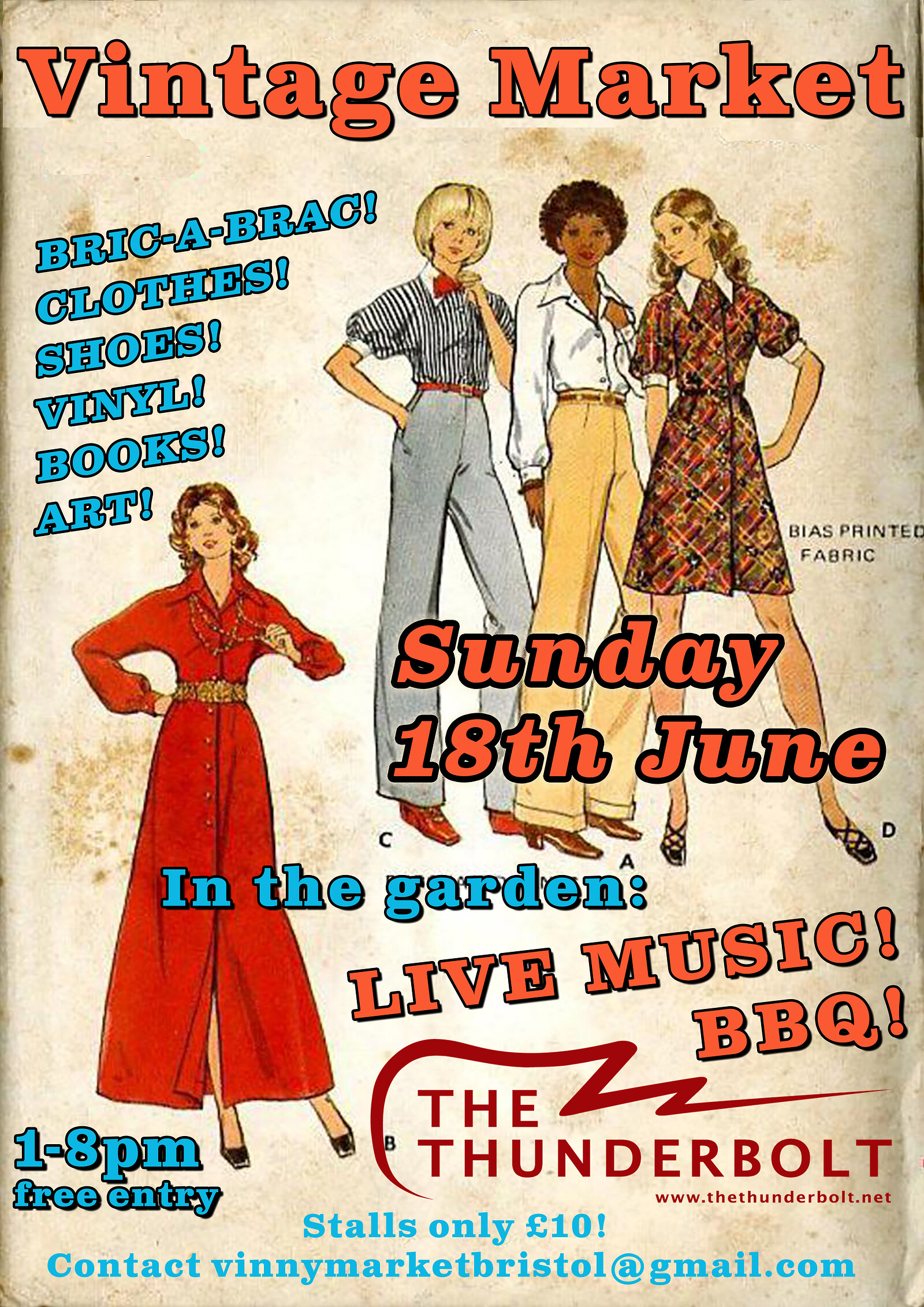 Vintage Market + music and barbecue at The Thunderbolt