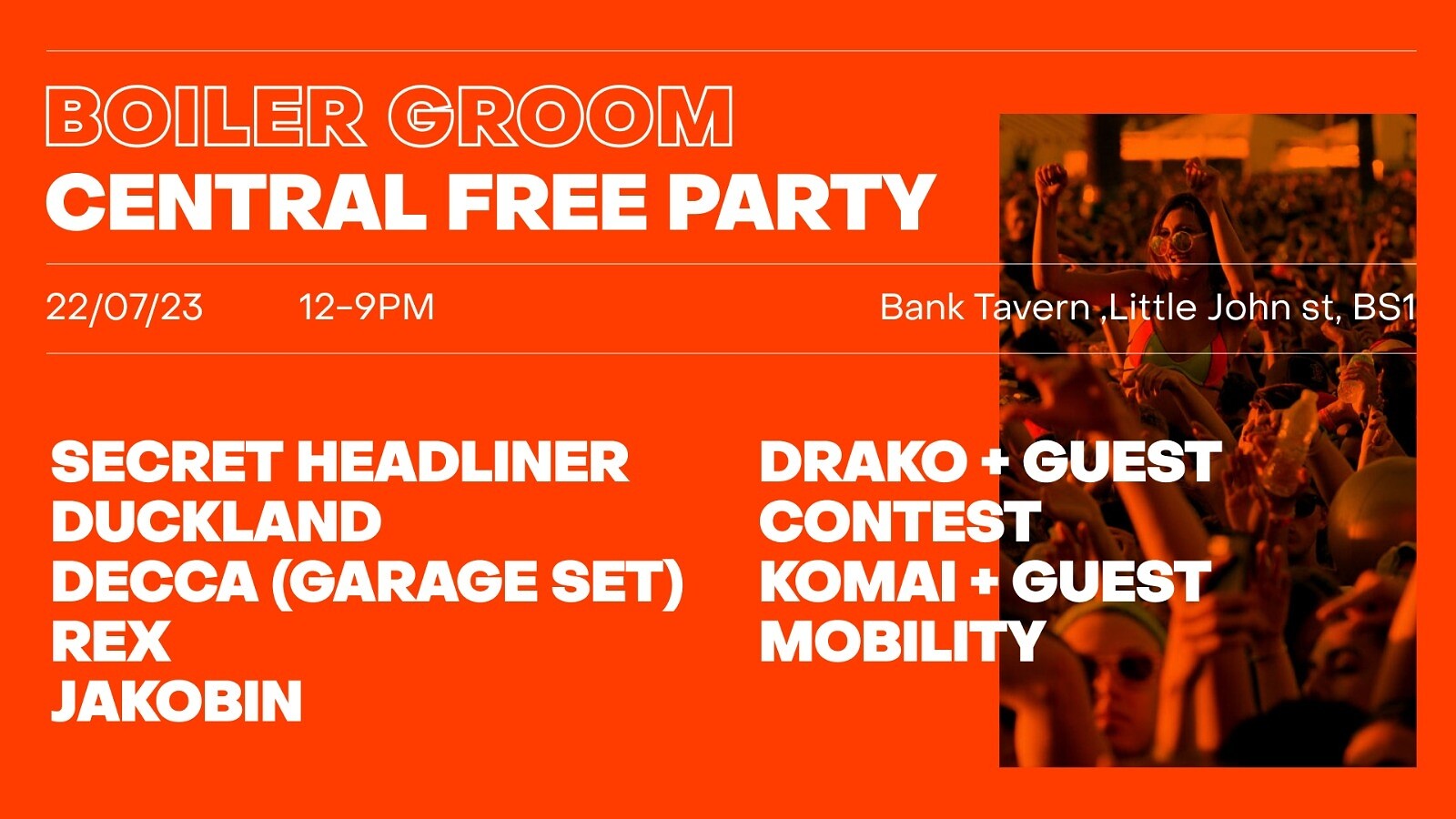 Boiler Groom: Central FREE party at Bank Tavern