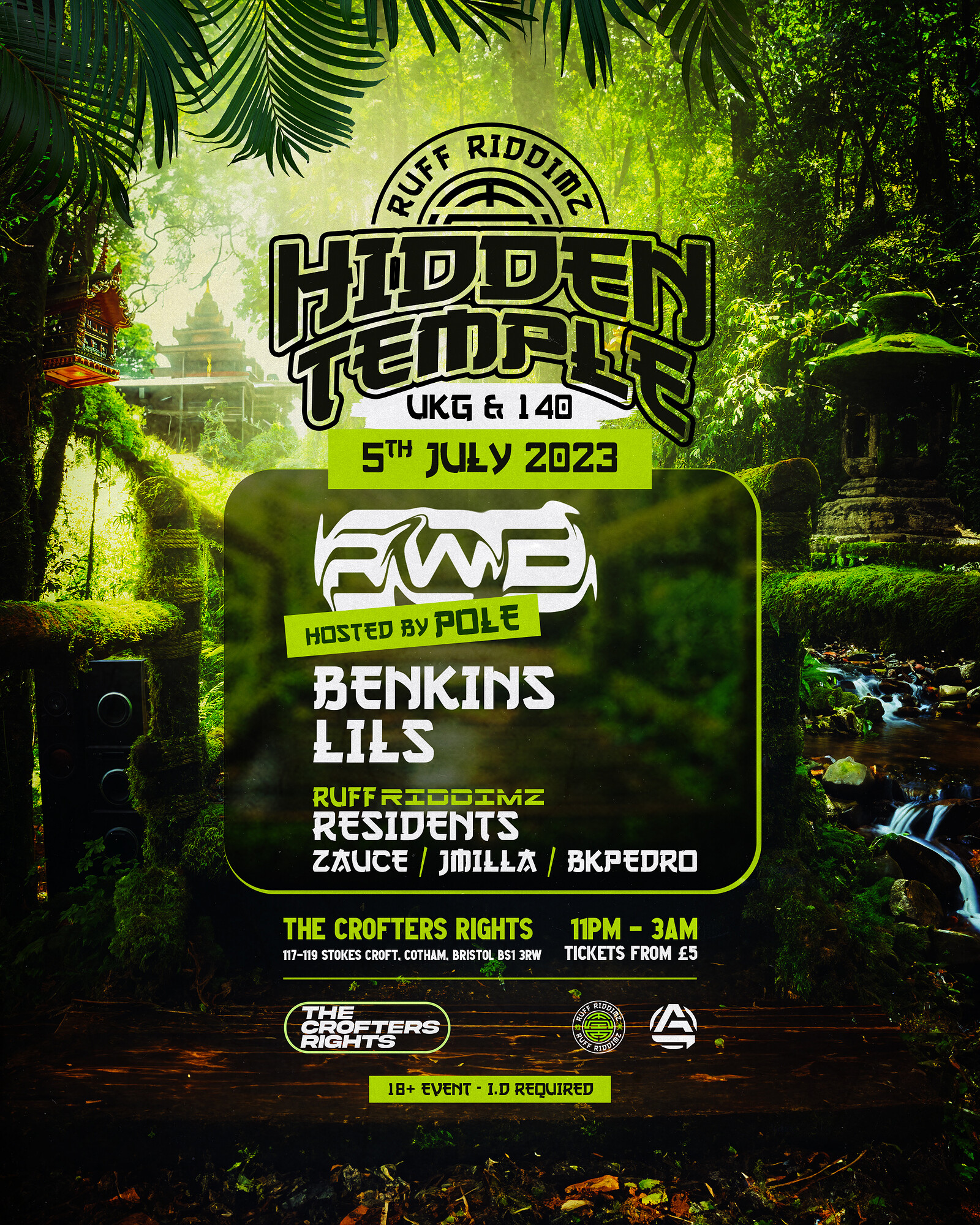 RR Presents: HIDDEN TEMPLE w/ RWB at Crofters Rights