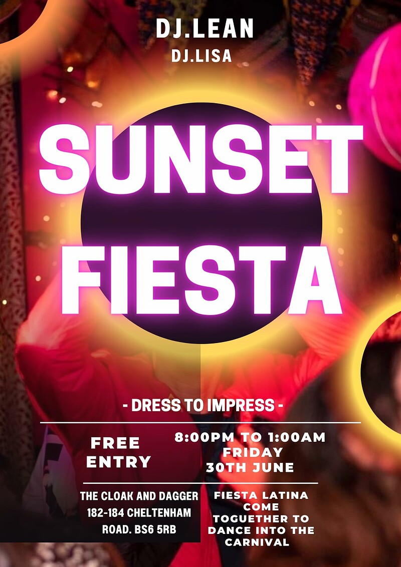 Sunset Fiesta Free Party at The Cloak and Dagger