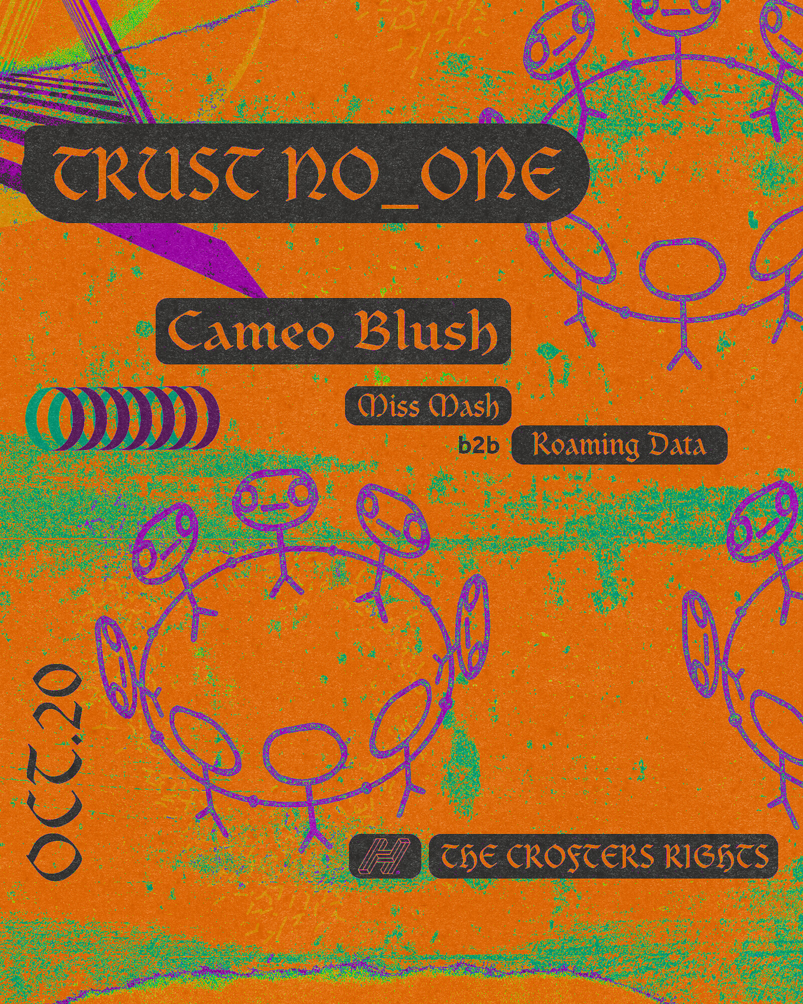 trust no_one: Cameo Blush + Miss Mash & R.Data at Crofters Rights
