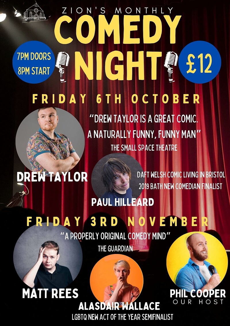 COMEDY NIGHT AT ZION DREW TAYLOR & PAUL HILLEARD at Zion Bristol