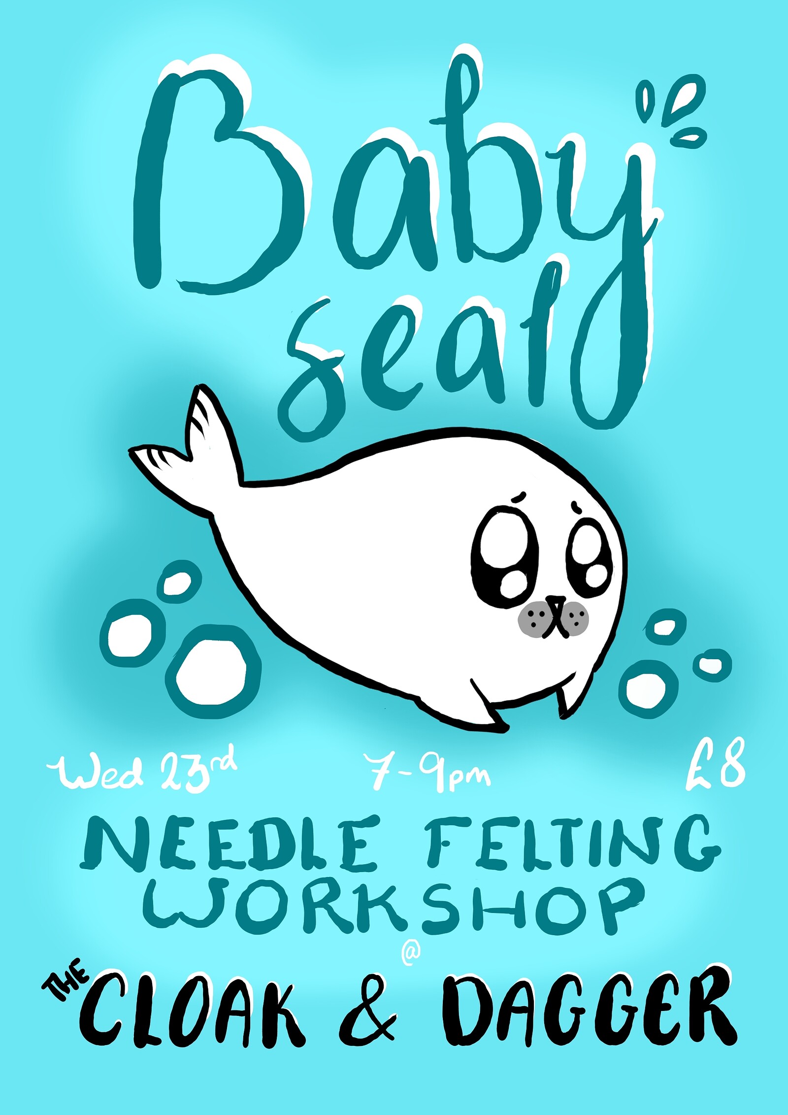 Baby Seal Needle Felting Workshop at The Cloak and Dagger