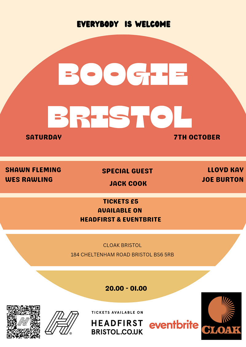 Boogie Bristol Disco Part deux. tickets on £5 at The Cloak and Dagger