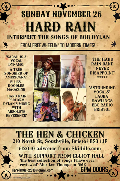 Hard Rain interpret the songs of Bob Dylan at the hen and chicken
