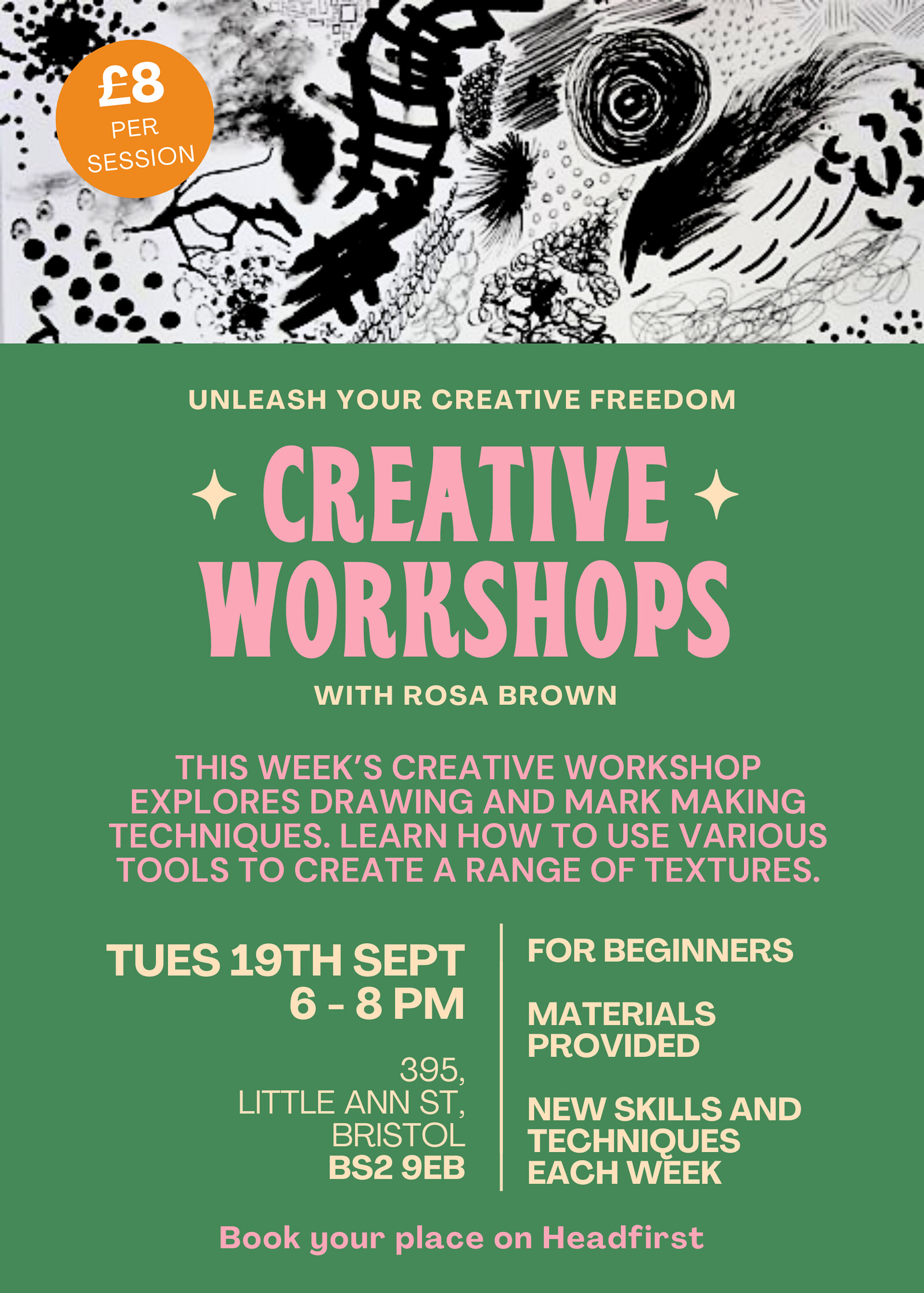 Creative Workshop series: Mark making techniques at 395