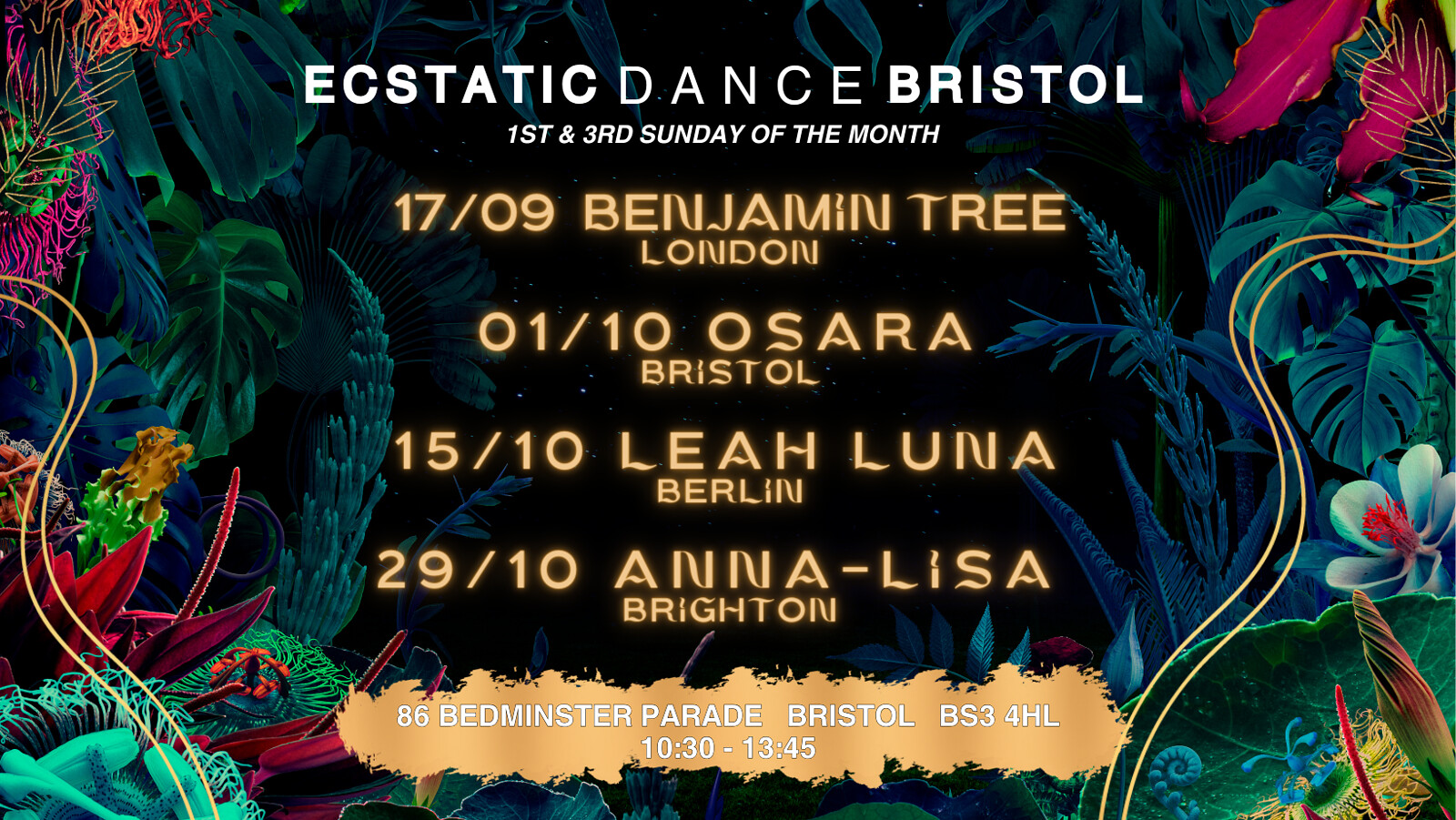 Ecstatic Dance Bristol ~ Benjamin Tree at Simpleweb, 86 Bedminster Parade, Bristol, BS3 4HL, UK