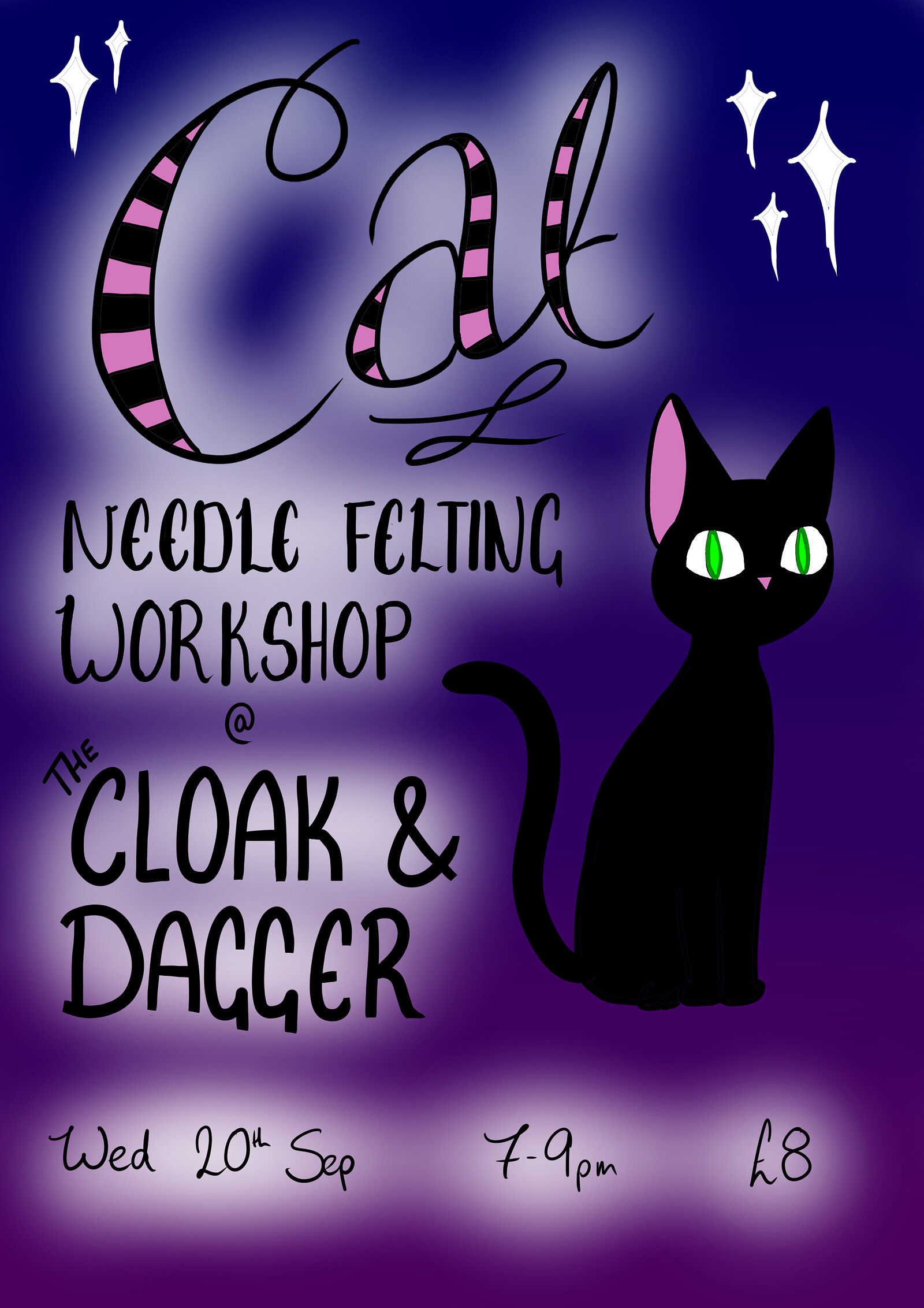 Cat Needle Felting Workshop at The Cloak and Dagger