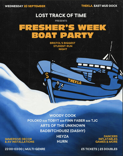 Freshers Week Boat Party - Lost Track of Time at Thekla