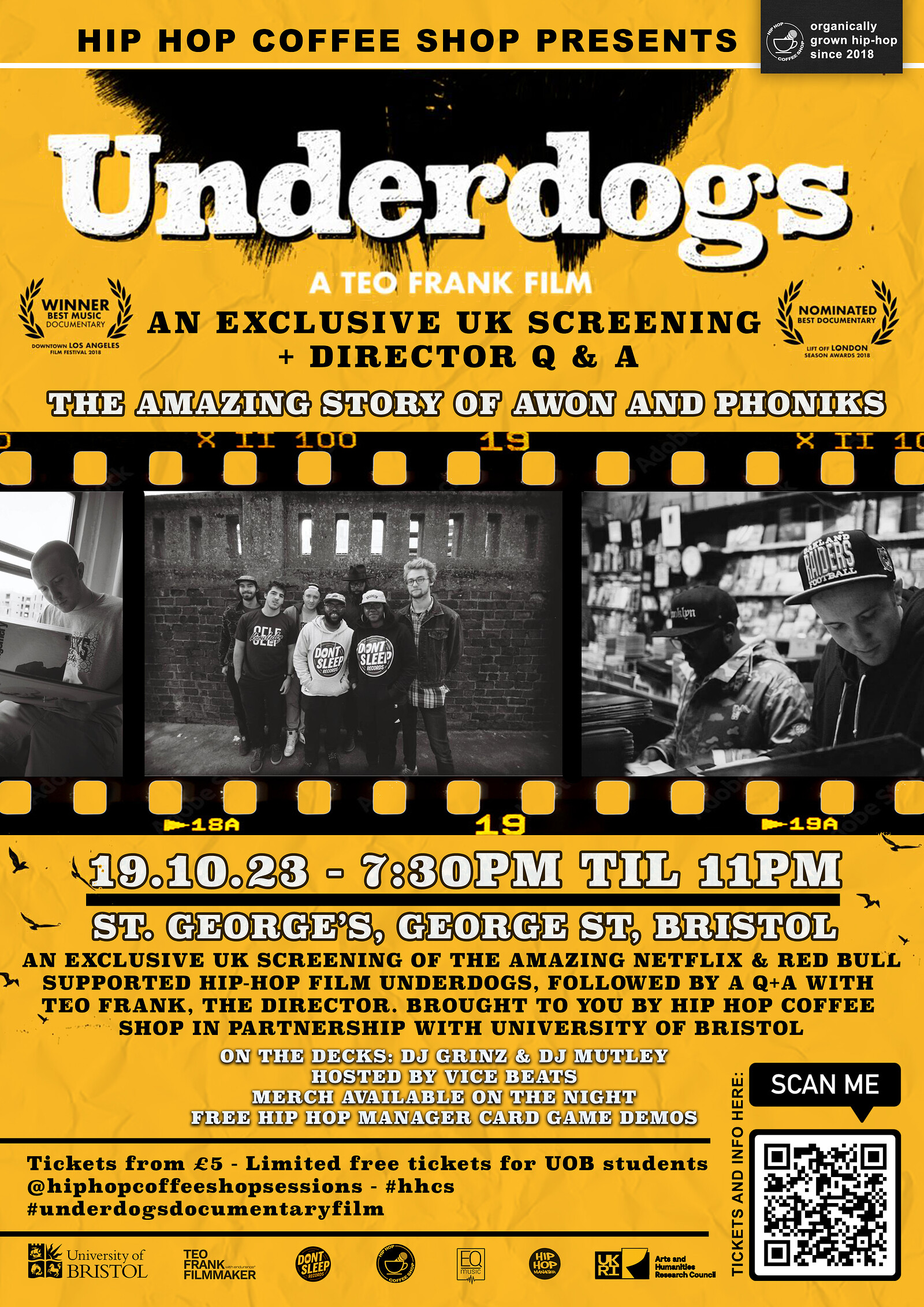 Underdogs Film Screening at St. George's Bristol (Glass Studio)