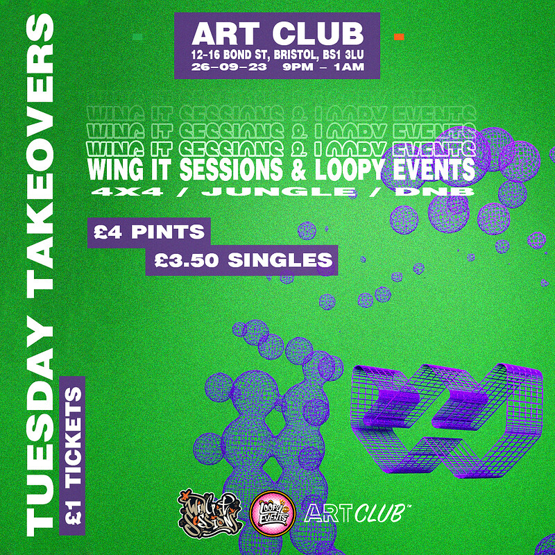 Art Club Pres Tuesday Takeovers w/ Wing it & Loopy at Art Club