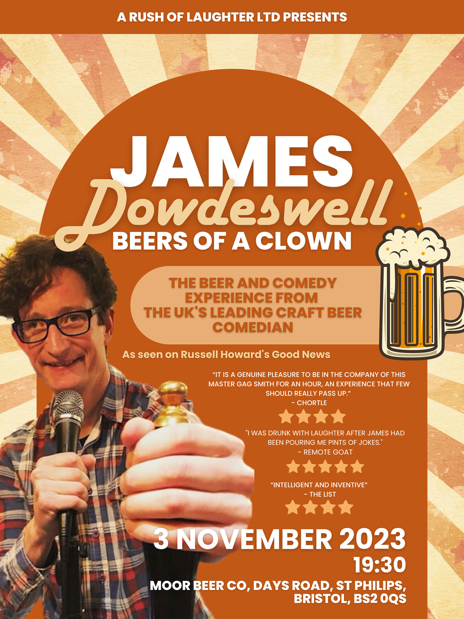 James Dowdeswell Beers of a Clown at Moor Beer Co