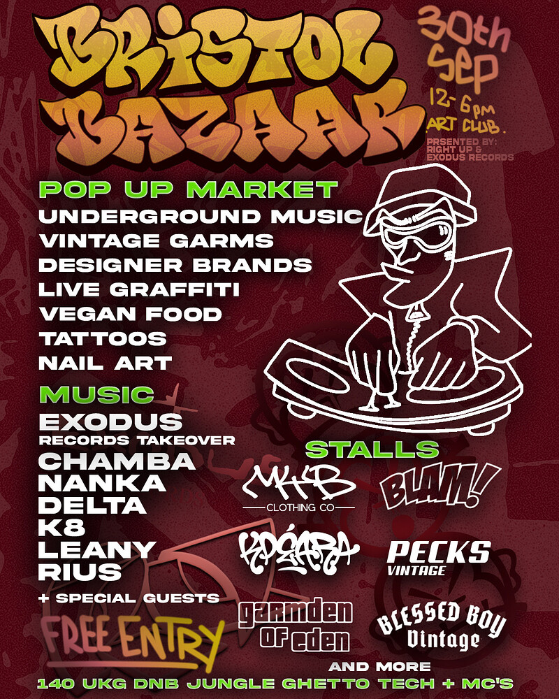 Exodus Records X Right Up: Bristol Bazaar at Art Club