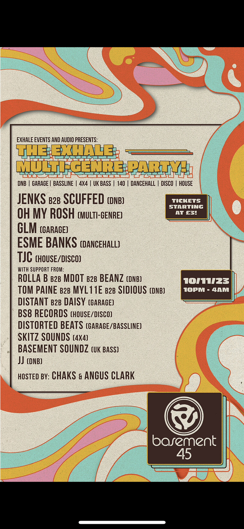 THE EXHALE MULTI GENRE PARTY at Basement 45