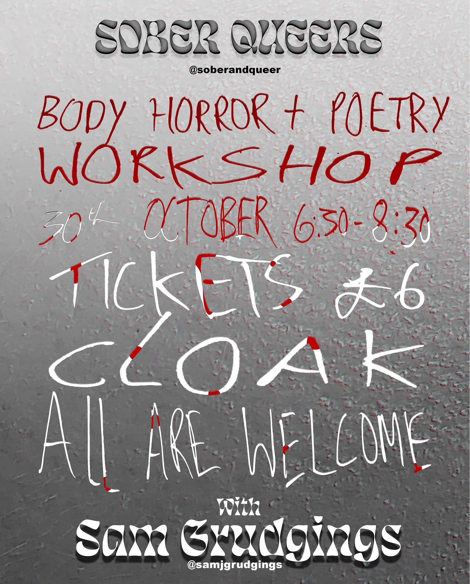 Sober Queers Body Horror & Poetry Workshop at Cloak