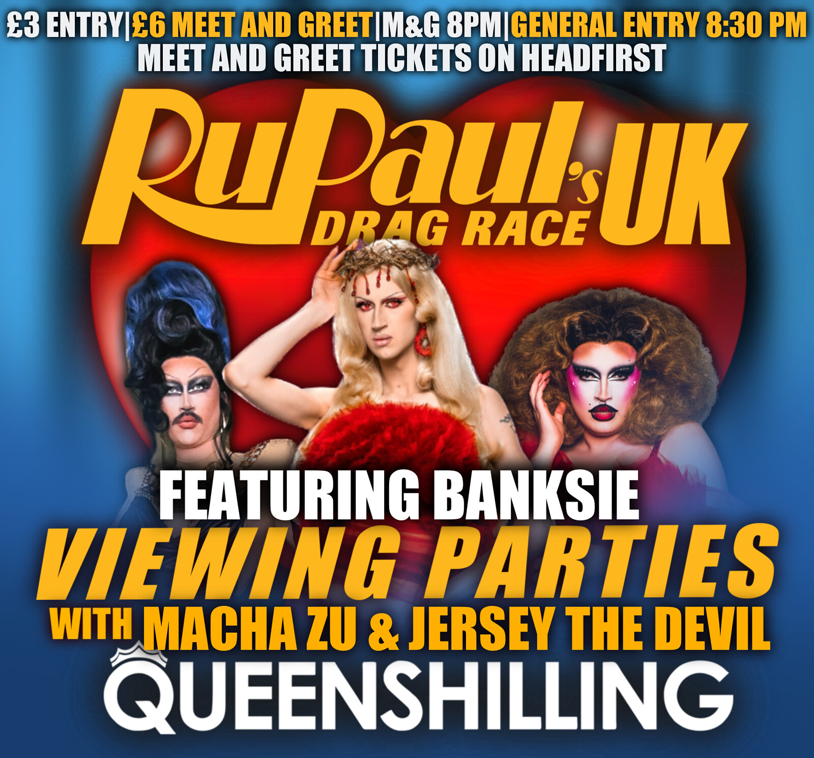 Drag Race UK Viewing Party: Featuring Banksie at QueenShilling