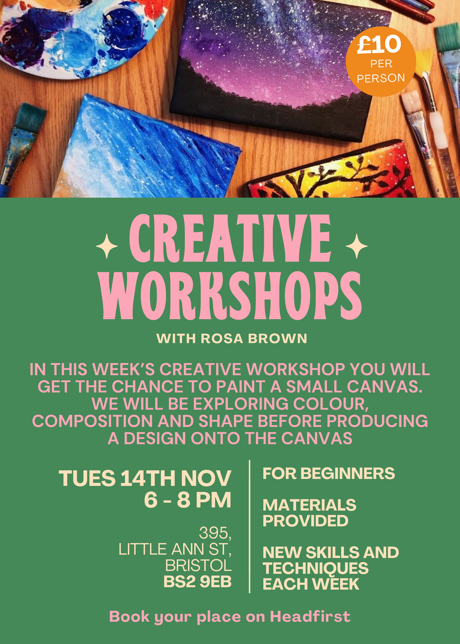 Creative workshop: Painting a canvas at 395